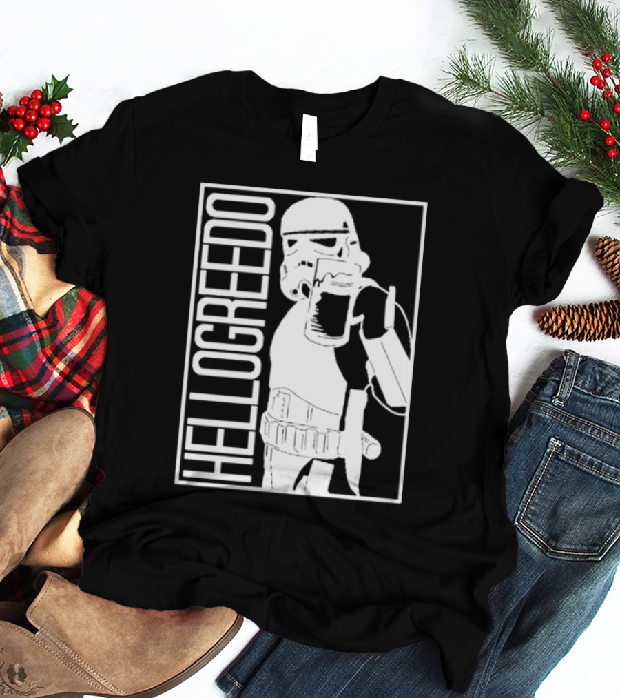 Star War HelloGreedo Stormtrooper Drinking Scene T-Shirt