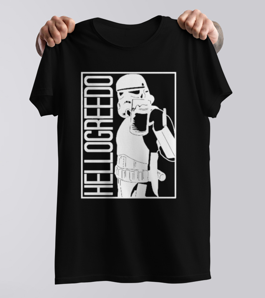Star War HelloGreedo Stormtrooper Drinking Scene T-Shirt