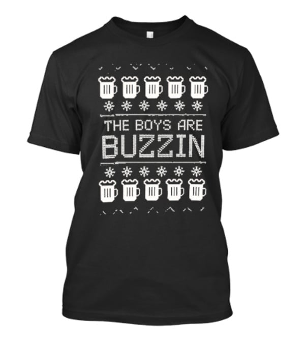The Boys Are Buzzin Beer Mugs Christmas Snowflakes T-Shirt