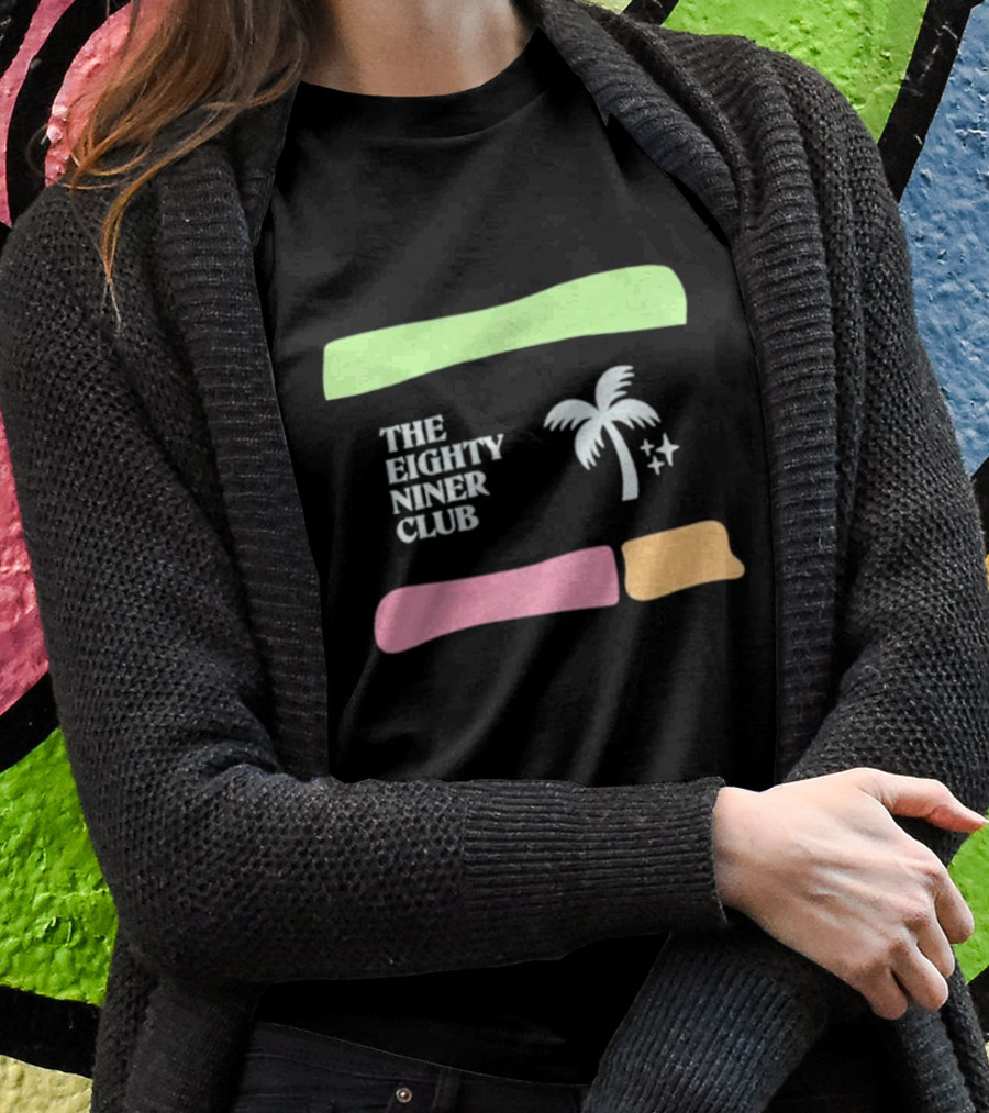 The Eighty Niner Club Palm Tree Stars Retro Stripes T-Shirt