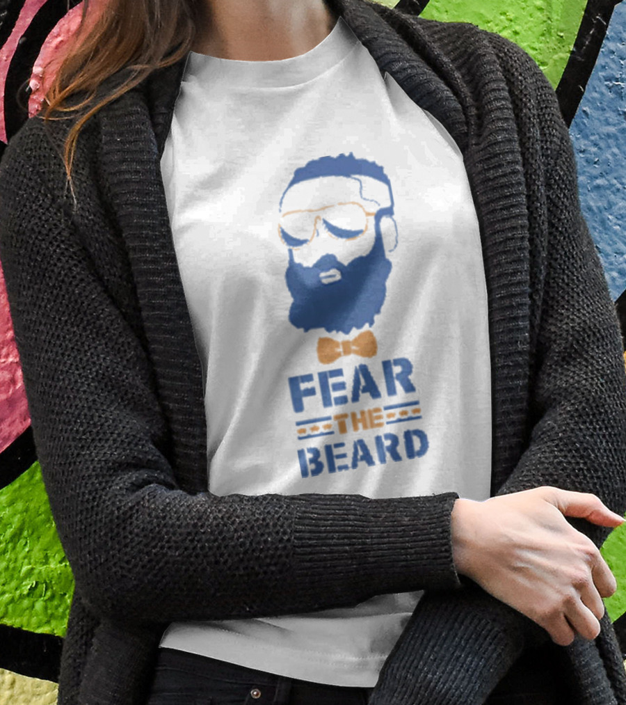 James Harden Fear The Beard Blue Orange Bowtie Sunglasses T-Shirt