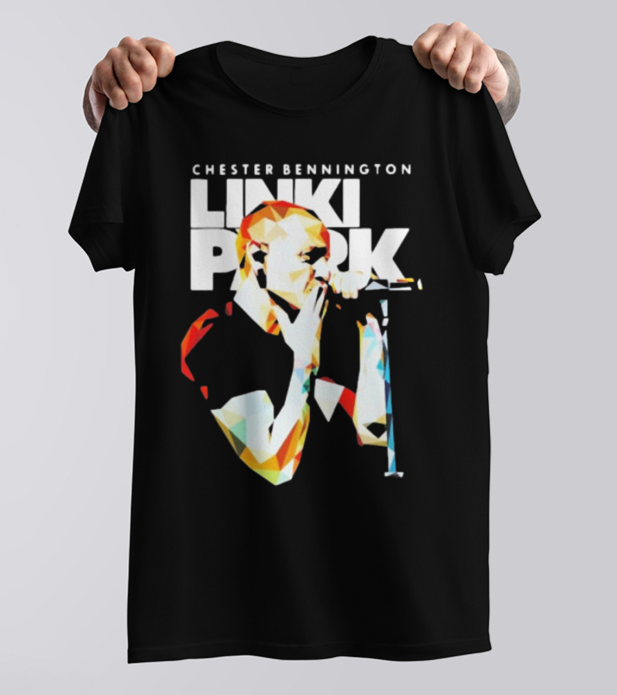 Chester Bennington Linkin Park Poly Art Mic Performance T-Shirt