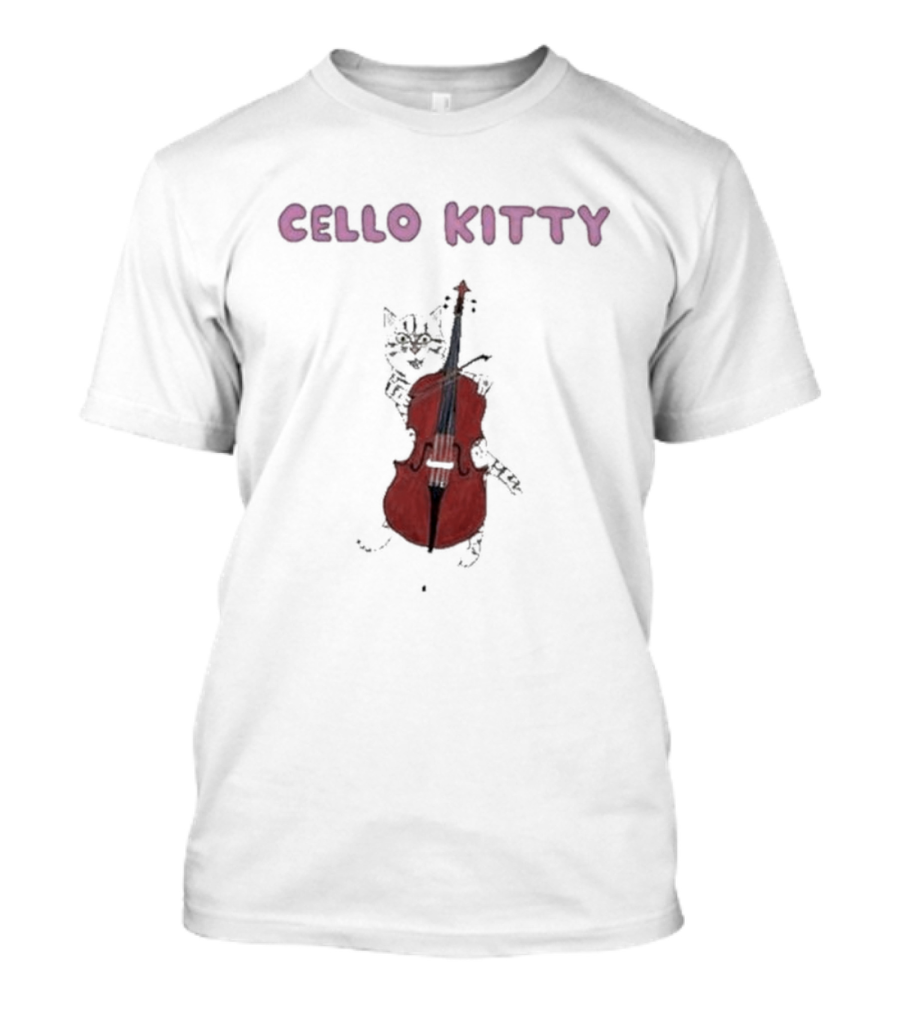 Cello Kitty Cat With Red Cello T-Shirt