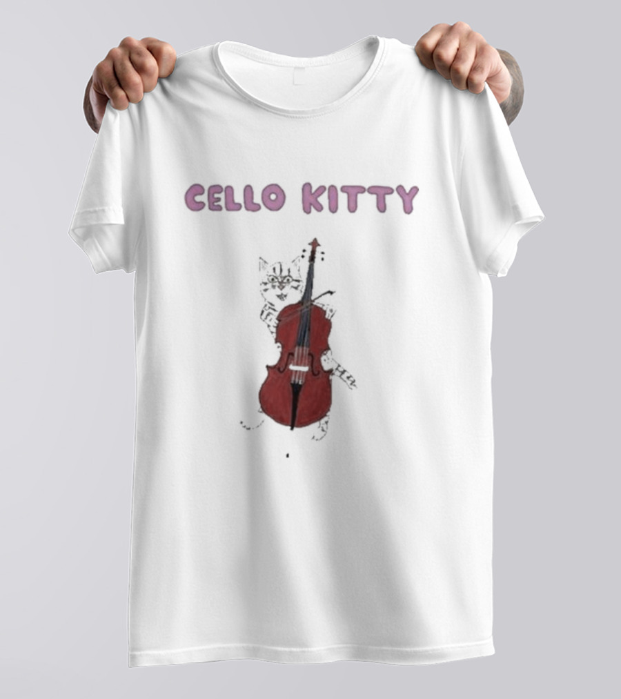 Cello Kitty Cat With Red Cello T-Shirt