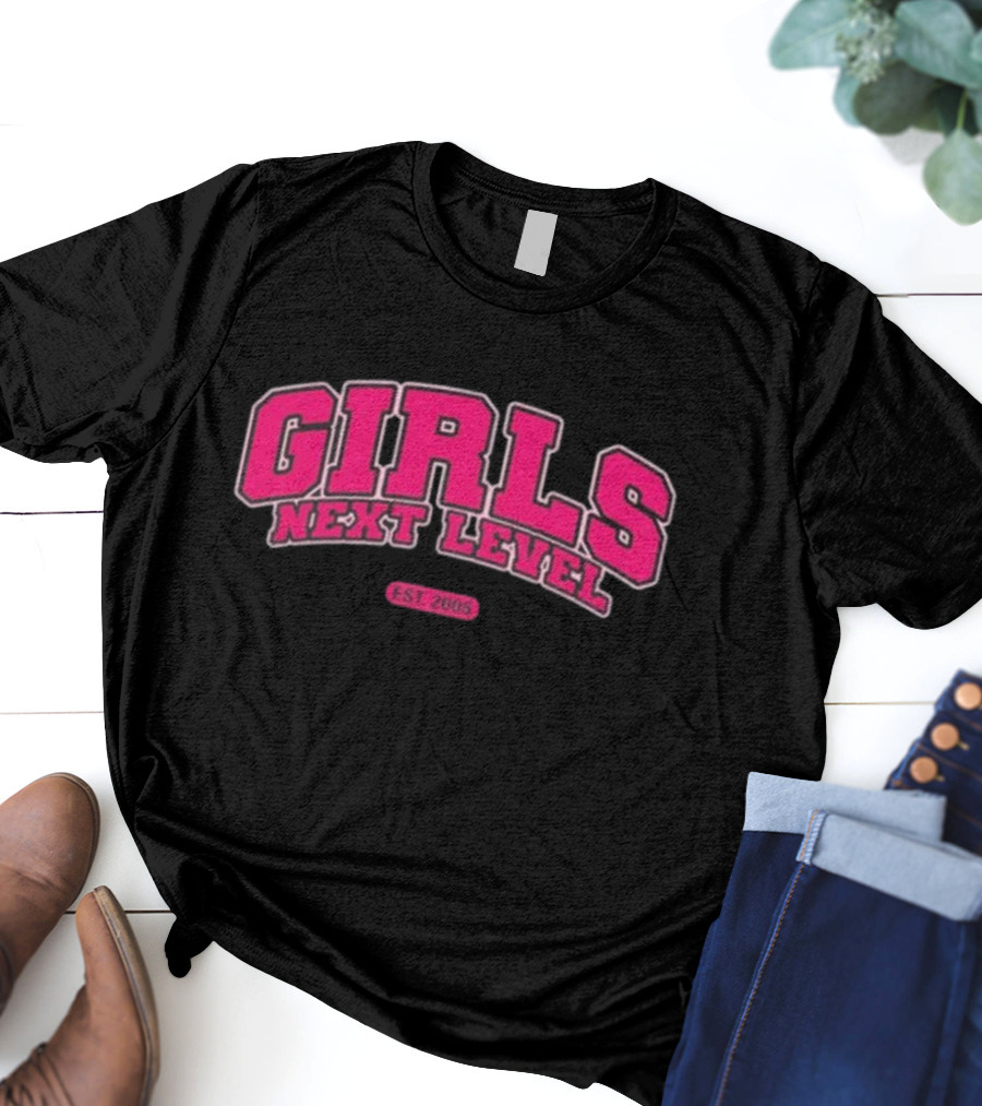 GIRLS NEXT LEVEL EST 2005 Pink Bold College T-Shirt