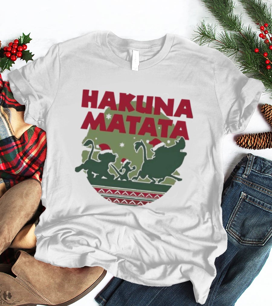 Hakuna Matata Disney Christmas The Lion King Holiday Festive Edition T-Shirt