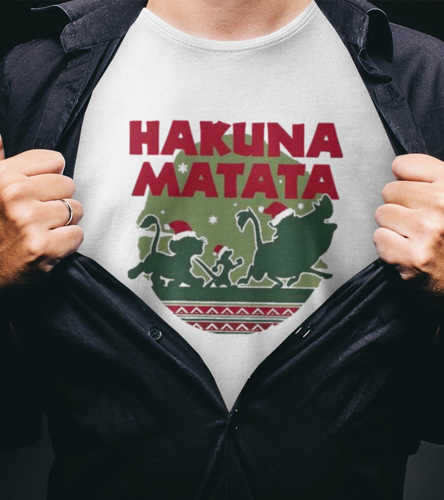 Hakuna Matata Disney Christmas The Lion King Holiday Festive Edition T-Shirt