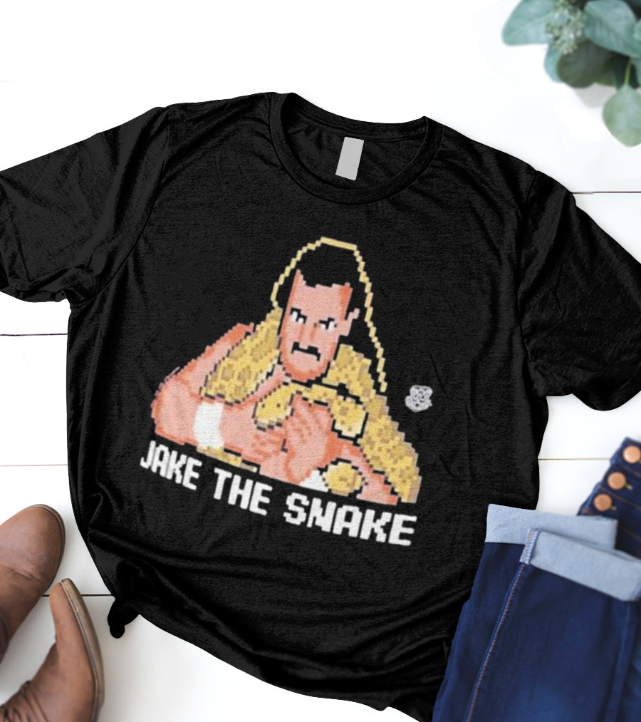 Jake The Snake Roberts 32-bit Pixel Art Ripple Junction T-Shirt
