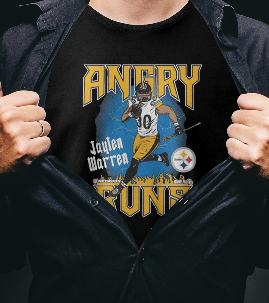 Jaylen Warren Angry Runs NFL Network Steelers T-Shirt