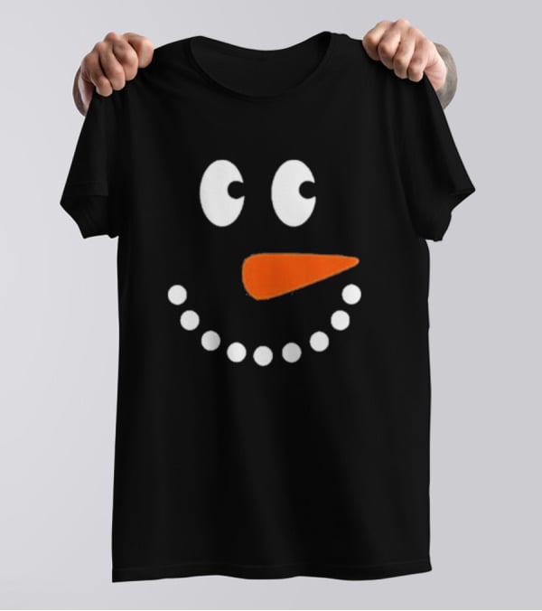 Joyful Snowman Face Christmas Holiday T-Shirt