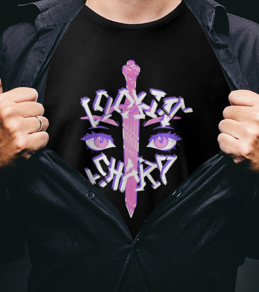 Lookin’ Sharp Kitty-Knife Eyes And Sword T-Shirt