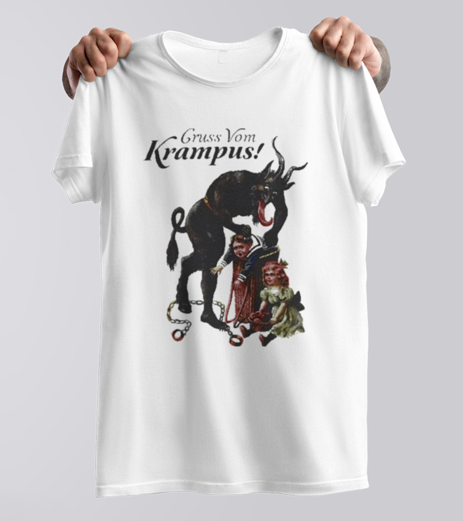 Meowy Krampus Gruss Vom Krampus Christmas Feline Holiday Mischief T-Shirt