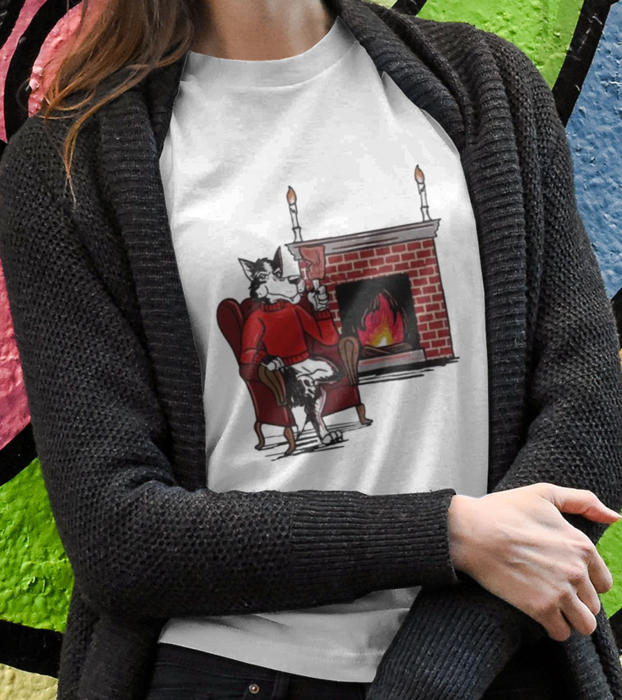 Ncs Fireplace Cozy Winter Wolf By The Hearth T-Shirt