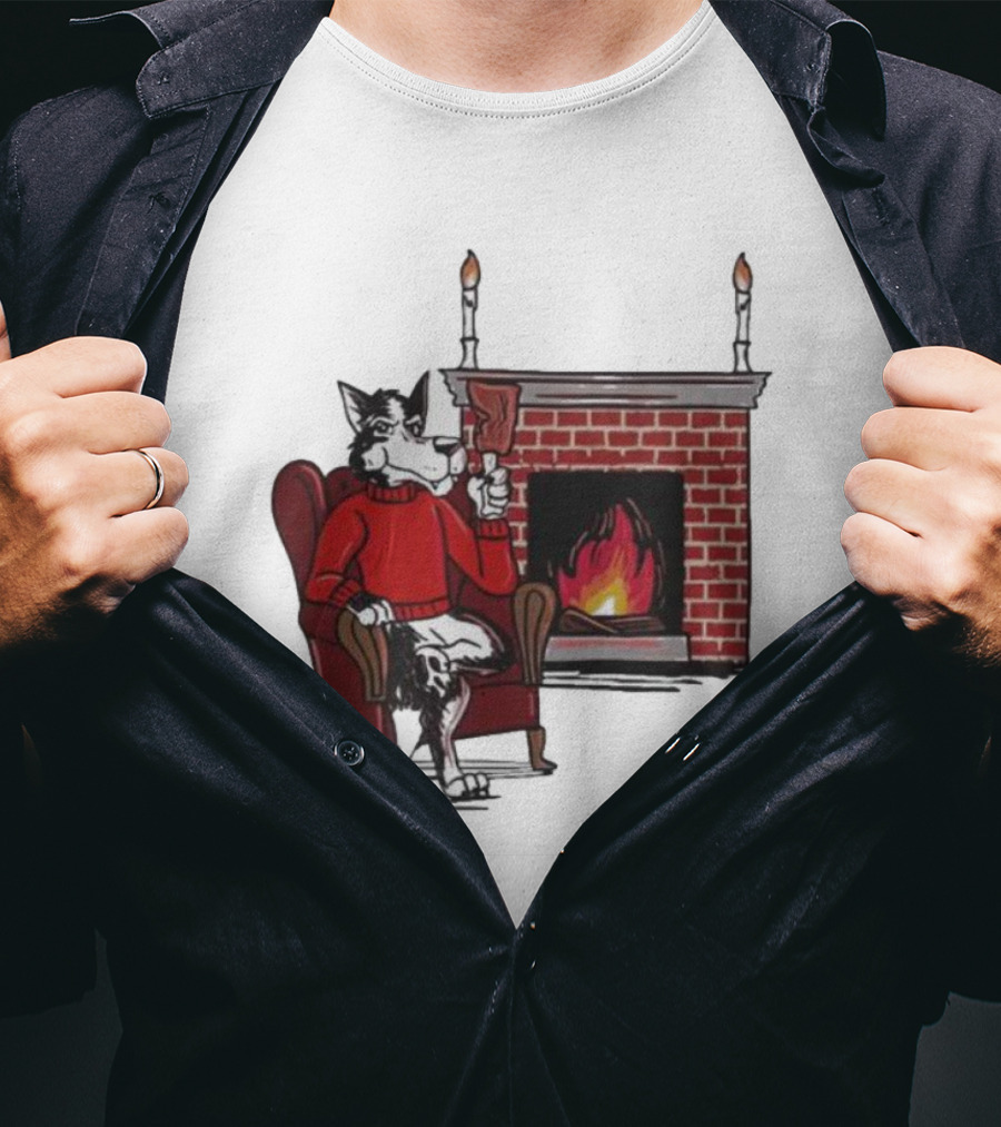 Ncs Fireplace Cozy Winter Wolf By The Hearth T-Shirt