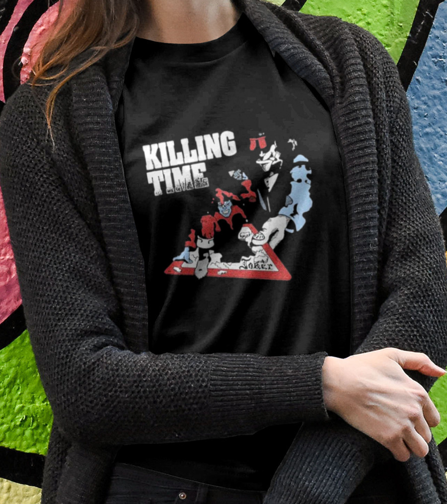 Killing Time Dealer Joker Playing Cards Motif T-Shirt