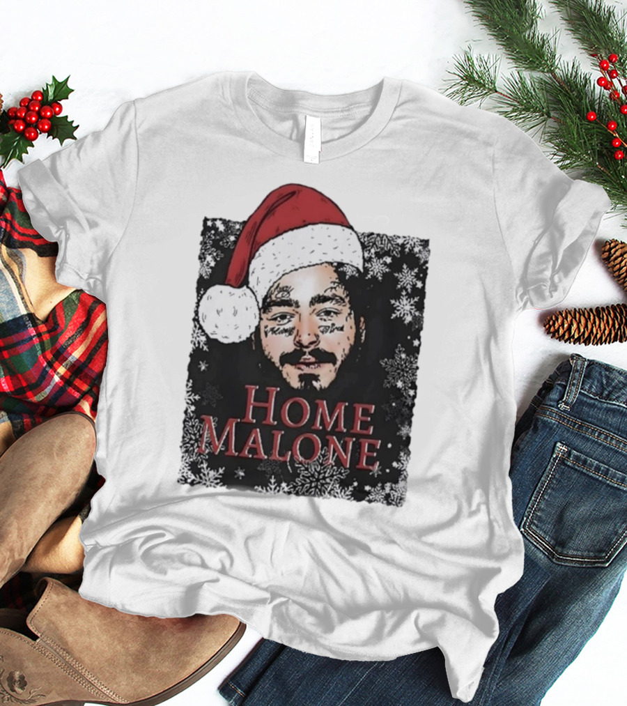 Home Malone Swea Funny Christmas Sweathirt Home Alone Sweathirt Ghost Malone Post Malone Dallas Cowboys Snowflakes Santa Hat T-Shirt