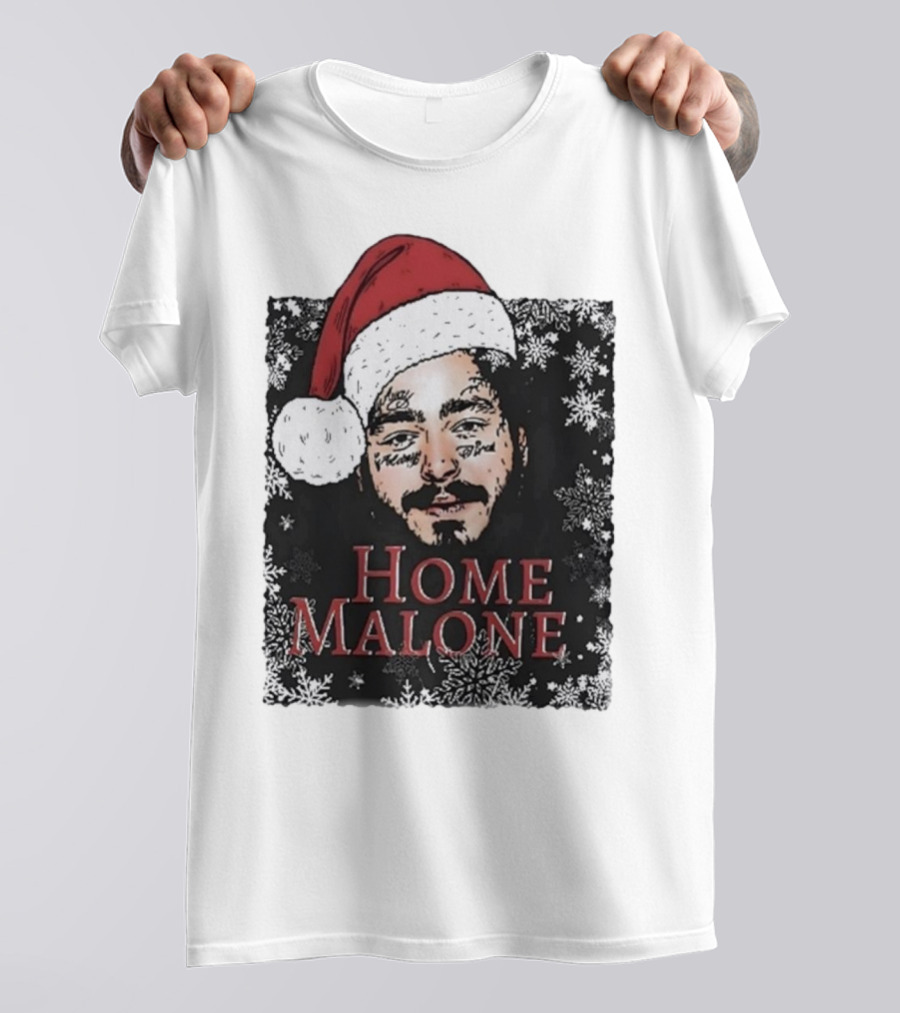 Home Malone Swea Funny Christmas Sweathirt Home Alone Sweathirt Ghost Malone Post Malone Dallas Cowboys Snowflakes Santa Hat T-Shirt