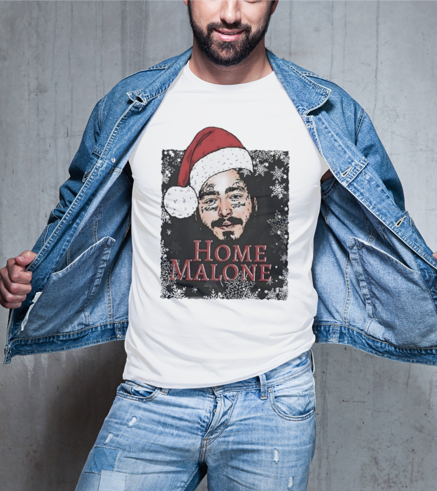 Home Malone Swea Funny Christmas Sweathirt Home Alone Sweathirt Ghost Malone Post Malone Dallas Cowboys Snowflakes Santa Hat T-Shirt