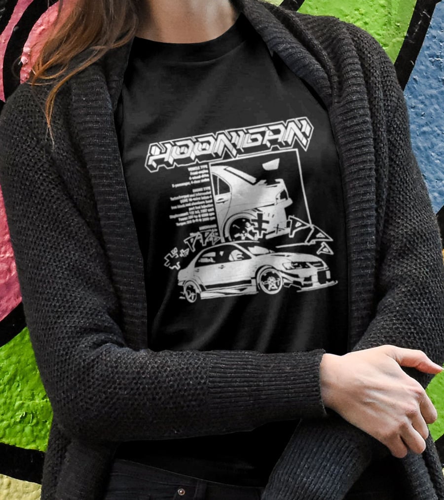 Hoonigan Racing Team 9nine9 Turbocharged Performance Car Graphic Japan Styling T-Shirt