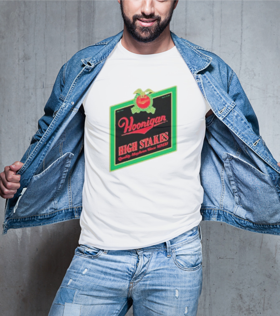 Hoonigan High Stakes Quality Mayhem Since MMXI Retro Apple Crate Label T-Shirt