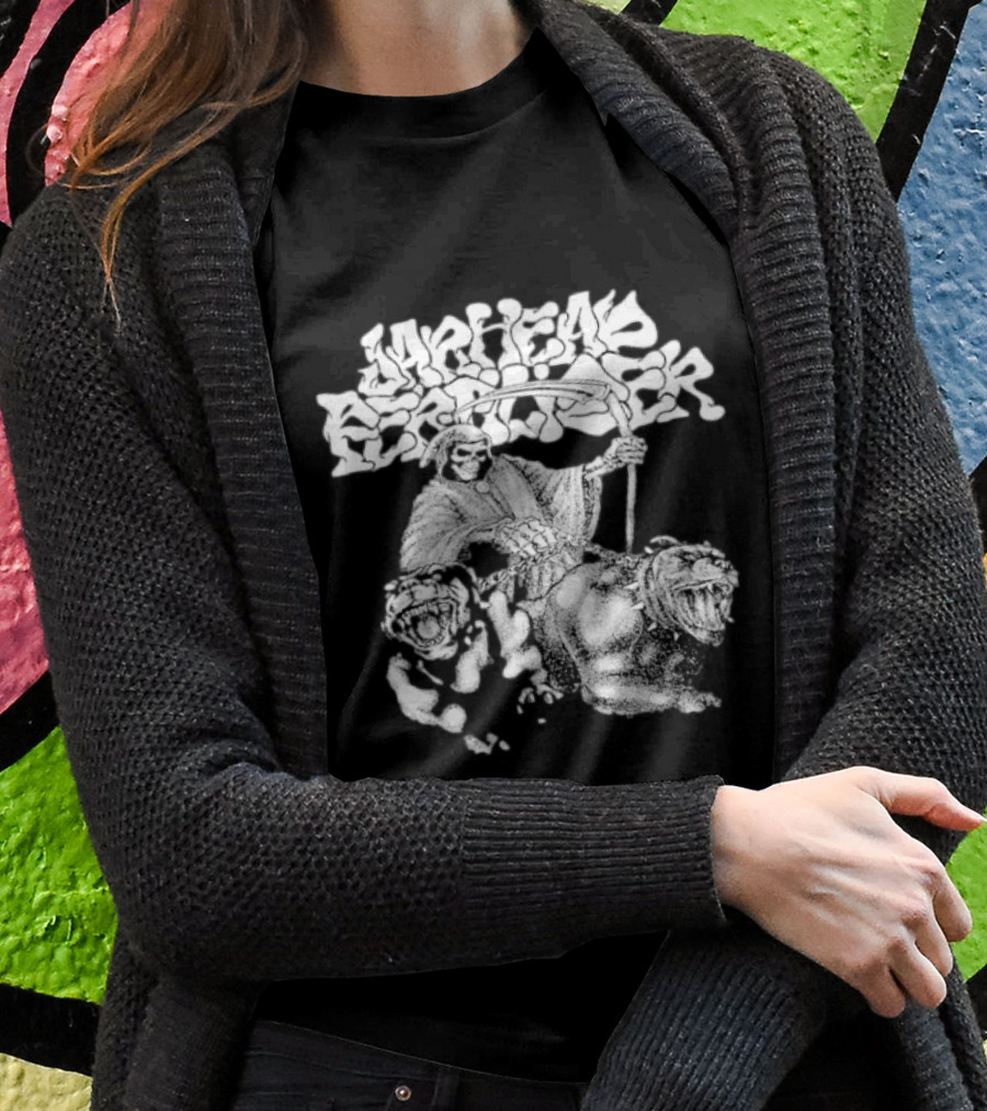 Jarhead Fertilizer Grim Reaper With Pitbull Dogs T-Shirt