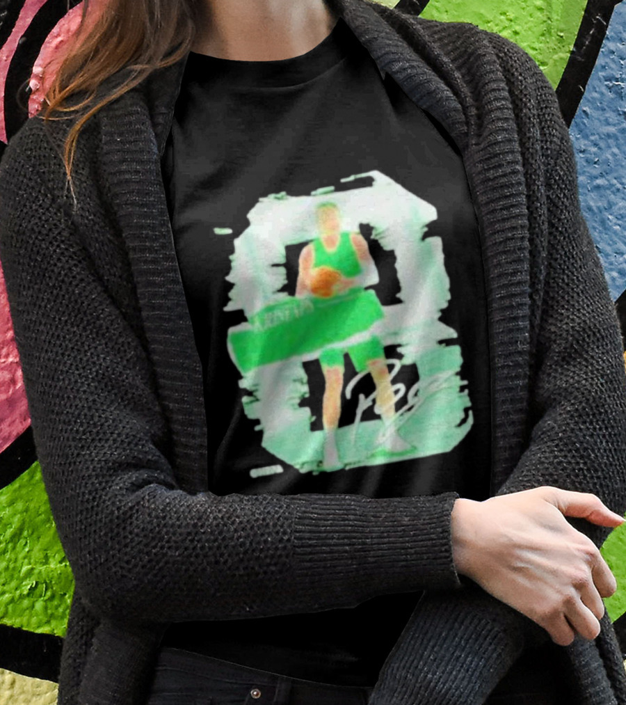 Kristaps Porzingis Boston Green Signature Basketball Player T-Shirt