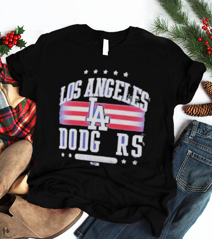 Los Angeles Dodgers Americana LA Stripes Stars T-Shirt