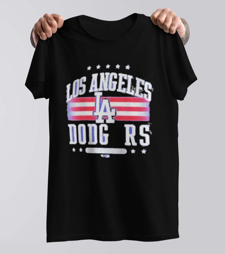Los Angeles Dodgers Americana LA Stripes Stars T-Shirt