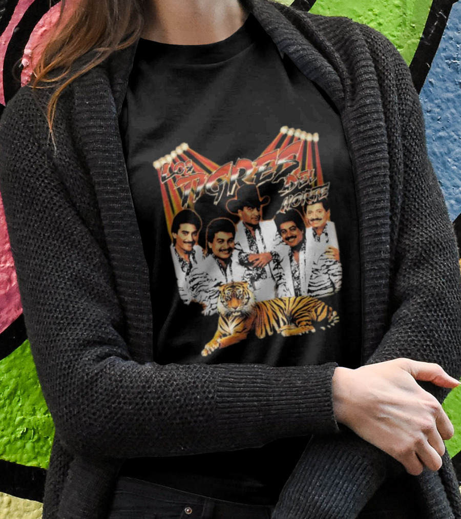 Los Tigres Del Norte Band Members With Tiger Image T-Shirt
