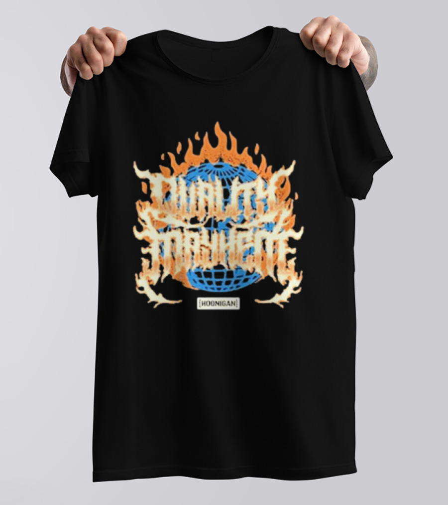 Hoonigan Burnt Mayhem World Globe Flames T-Shirt