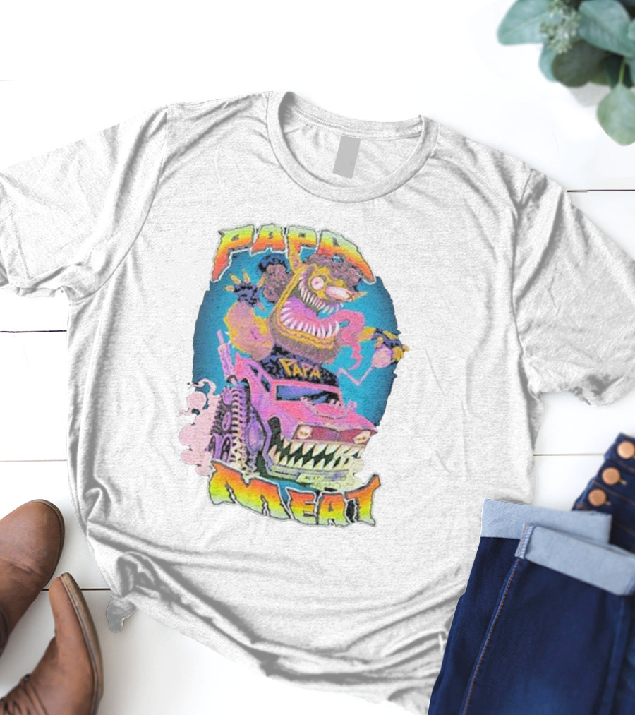 Papa Meat Crazy Monster Truck Adventure T-Shirt