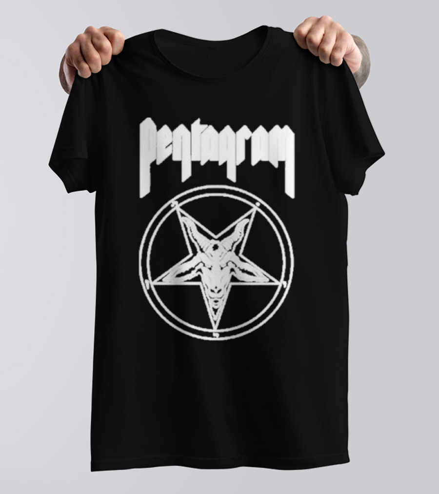 Pentagram Goat Head Circle Night Shift T-Shirt