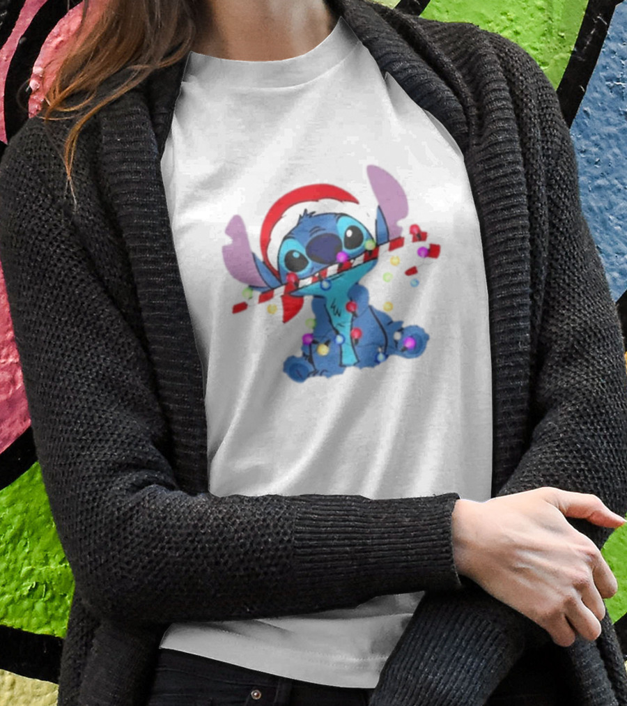 Disney Lilo And Stitch Christmas Jumper Mens Womens Kids Xmas Angel T-Shirt