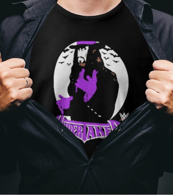 WWE Undertaker Purple Hat Bats Circle T-Shirt