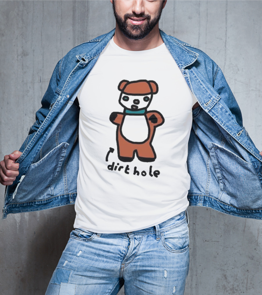 Zoebread Dirthole Bear Drawing T-Shirt
