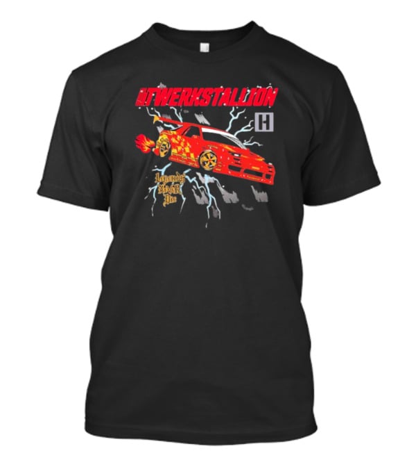 Twerkstallion Legends Never Die Red Car With Flames And Lightning T-Shirt