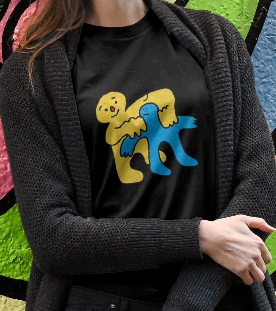 Be Chill Bold Colorful Cartoon Characters Hugging T-Shirt