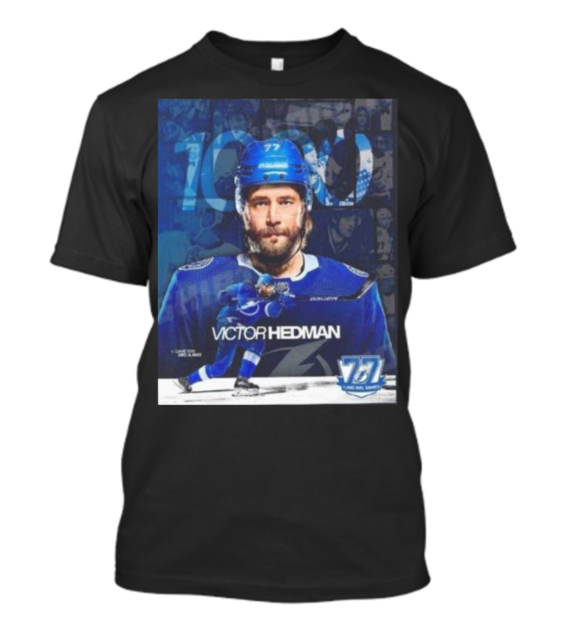 Victor Hedman 1000 NHL Games Milestone T-Shirt