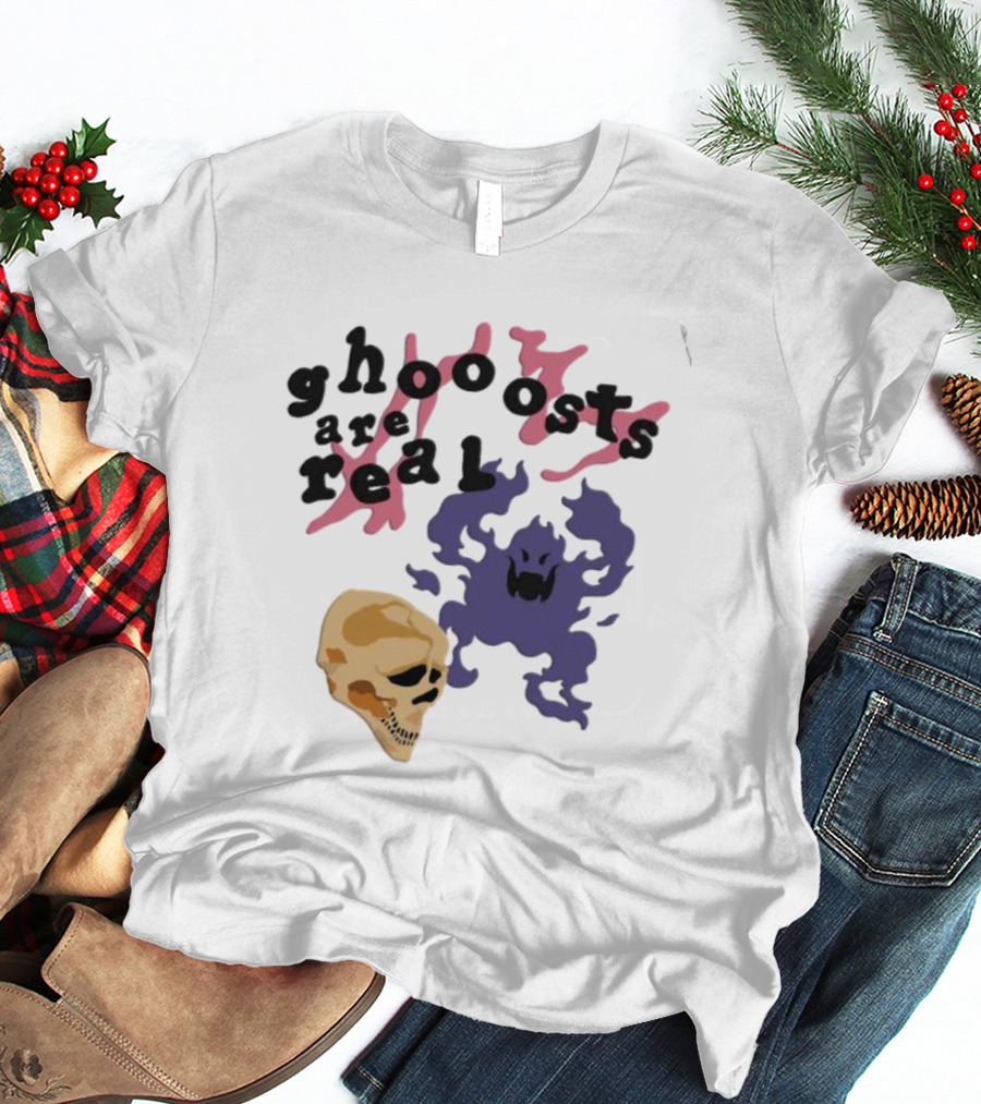 Ghoooosts Are Real Skull Purple And Pink T-Shirt