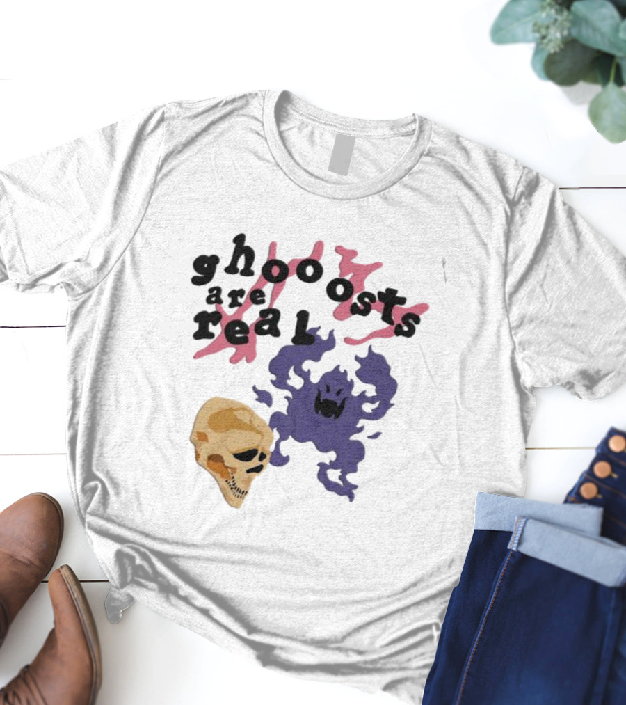 Ghoooosts Are Real Skull Purple And Pink T-Shirt