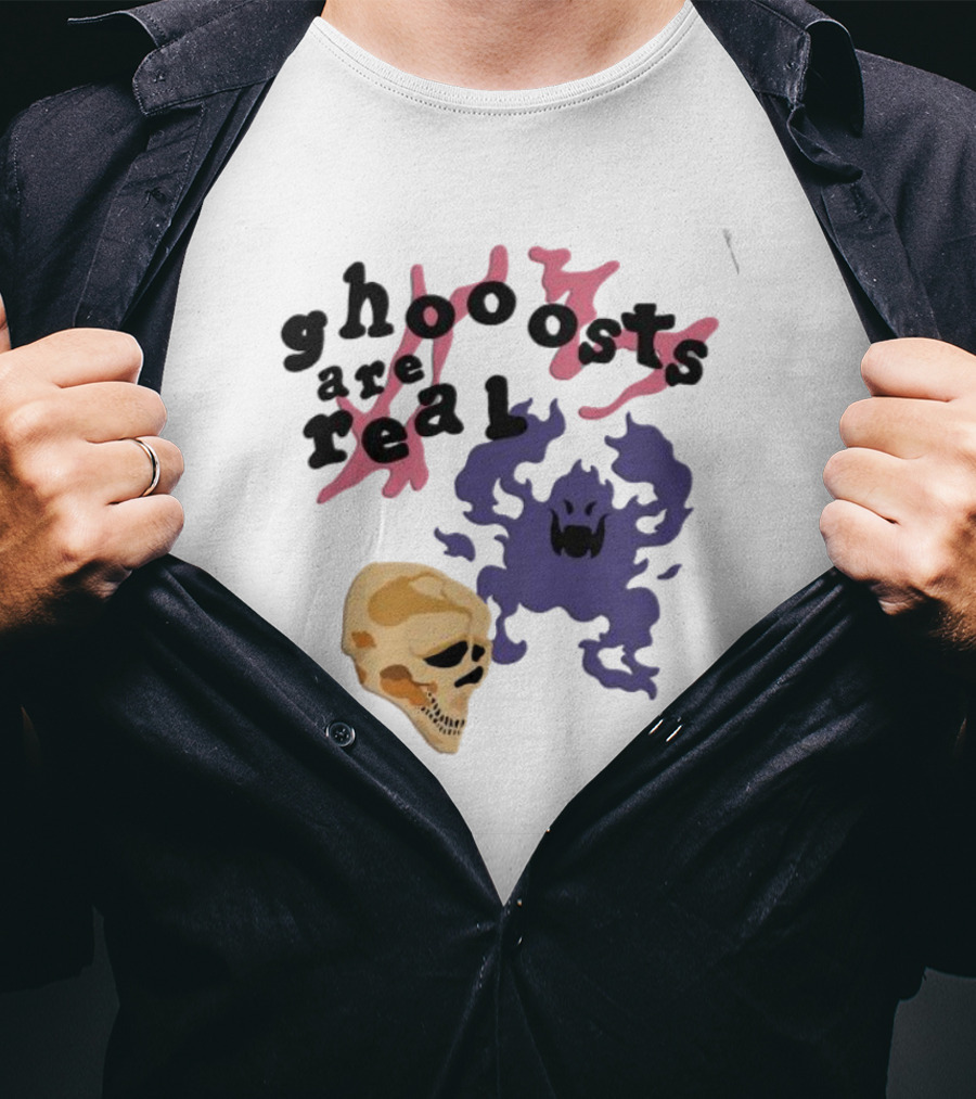 Ghoooosts Are Real Skull Purple And Pink T-Shirt