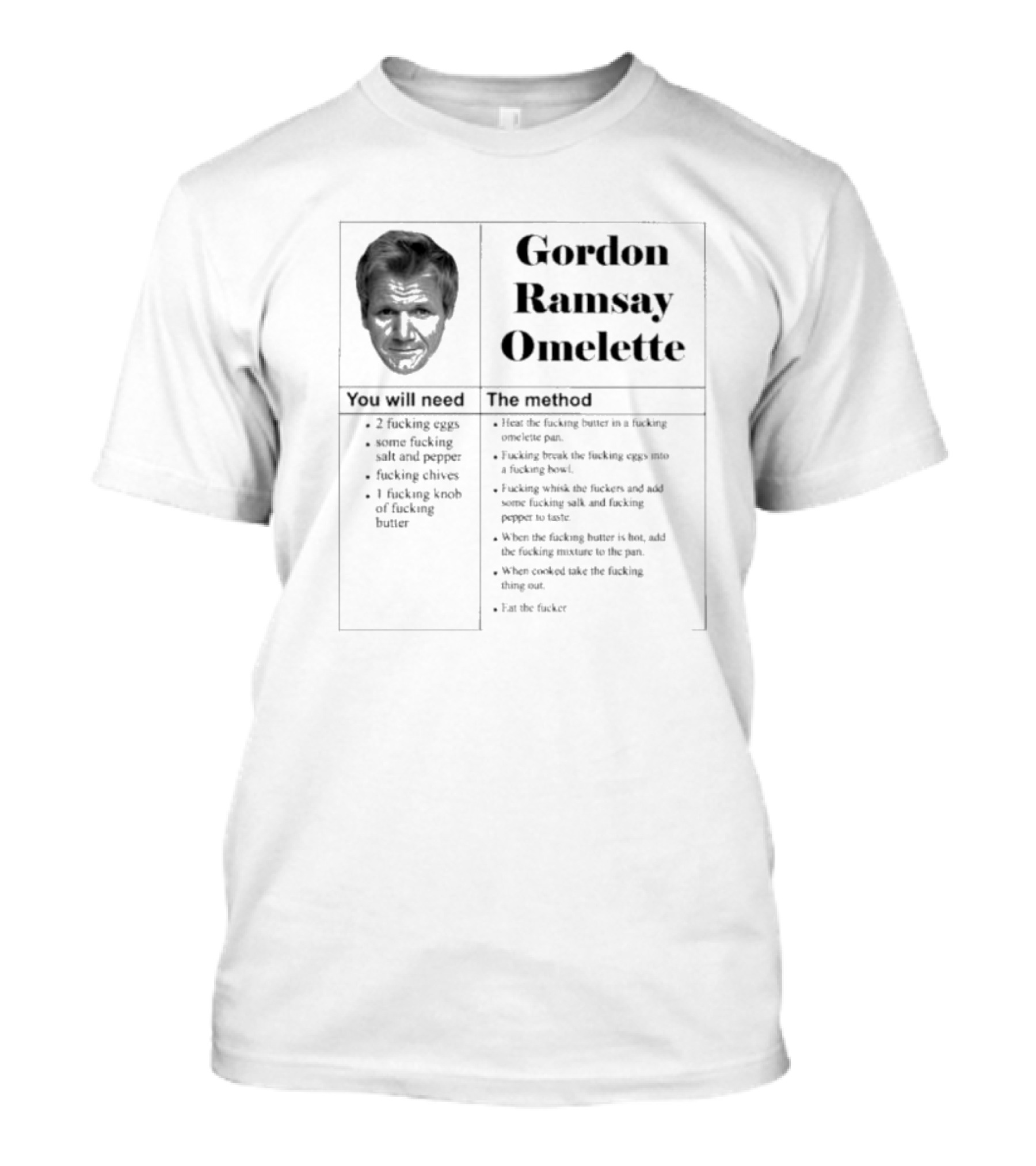 Gordon Ramsay Omelette Recipe You Will Need The Method T-Shirt