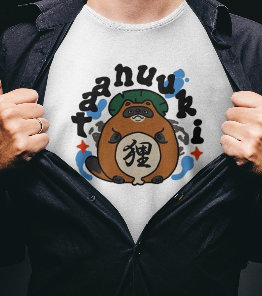 Tanuki Lucky Cat Kanji T-Shirt