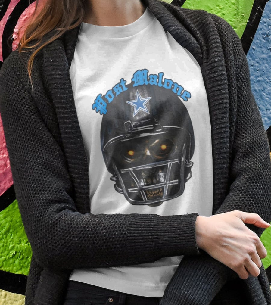 Post Malone Dallas Cowboys Helmet Skeleton With Star T-Shirt