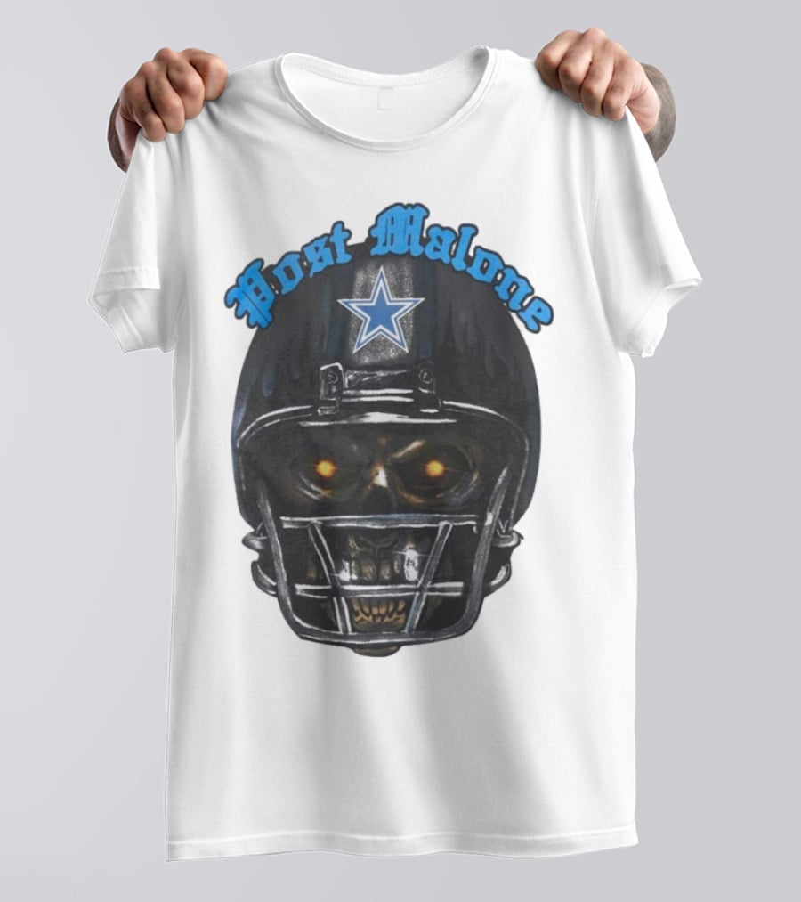 Post Malone Dallas Cowboys Helmet Skeleton With Star T-Shirt