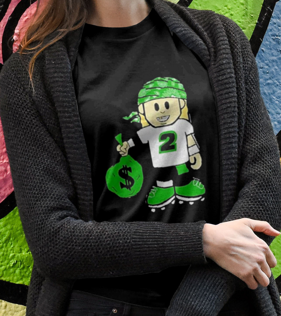 Football Player Number 2 Kids Money Bag Cartoon T-Shirt