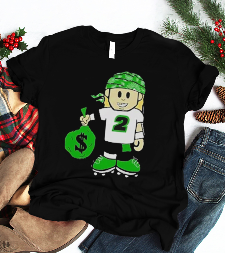 Football Player Number 2 Kids Money Bag Cartoon T-Shirt