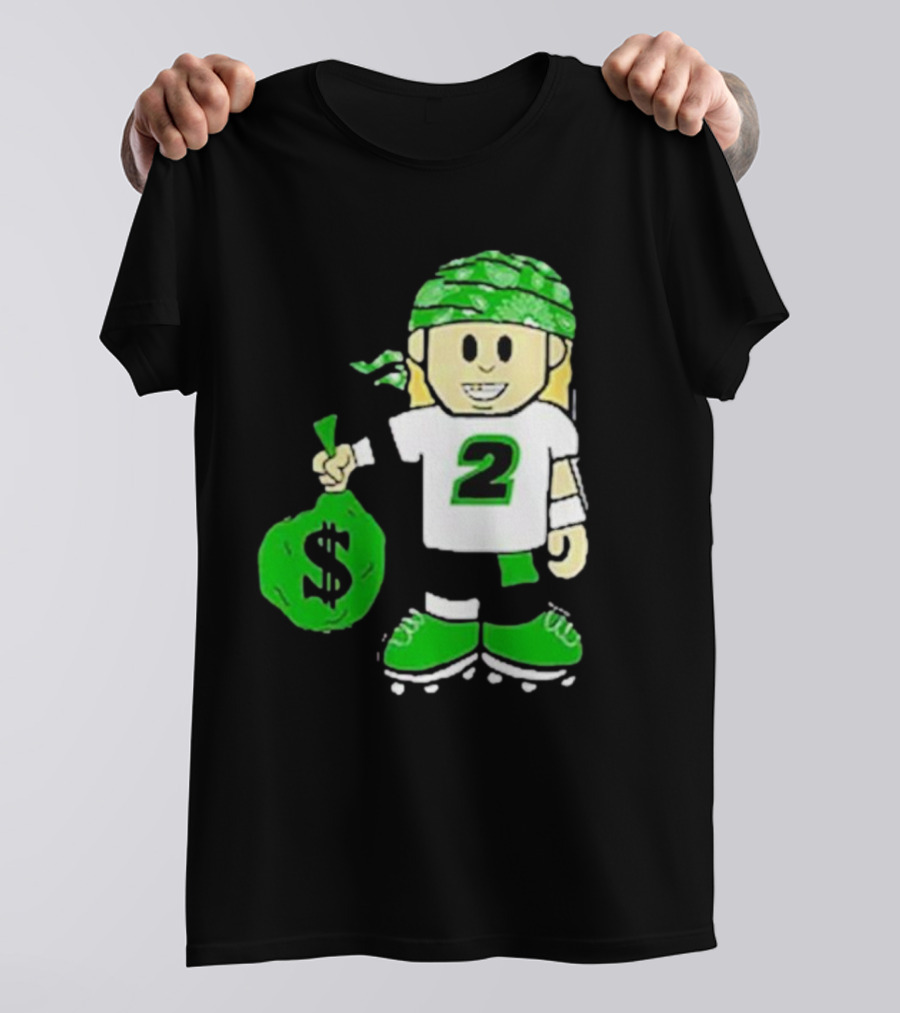 Football Player Number 2 Kids Money Bag Cartoon T-Shirt