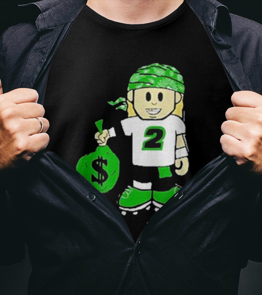 Football Player Number 2 Kids Money Bag Cartoon T-Shirt