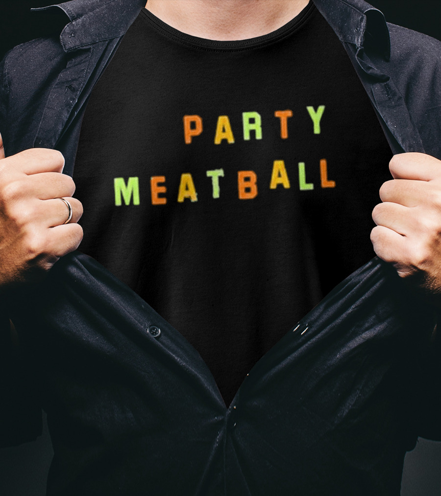 Katie Kimmel Party Meatball Vintage Typography Fun T-Shirt